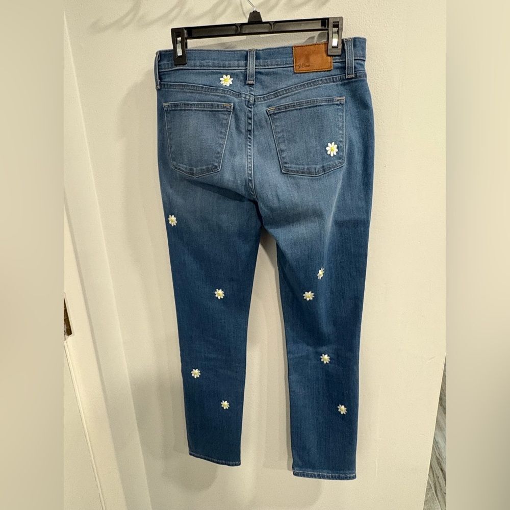 J. Crew Denim Boyfriend Jeans with Floral Embroidered Accents - Picture 13 of 15